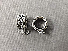 2 pcs Sterling silver 8mm bail with Flower design ( 1 pair ) - BeadPrism
