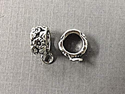 2 pcs Sterling silver 8mm bail with Flower design ( 1 pair ) - BeadPrism
