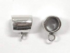 1 pc Sterling Silver 9.5mm Heavy Duty Plain Bail 5.8mm Hole - BeadPrism