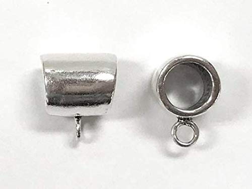 1 pc Sterling Silver 9.5mm Heavy Duty Plain Bail 5.8mm Hole - BeadPrism
