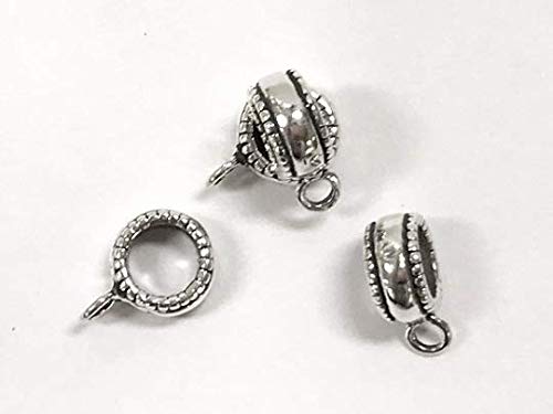 1 pc Sterling Silver Charm Bead with 5.8mm opening Beaded Band Design - BeadPrism