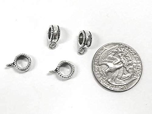 1 pc Sterling Silver Charm Bead with 5.8mm opening Beaded Band Design - BeadPrism