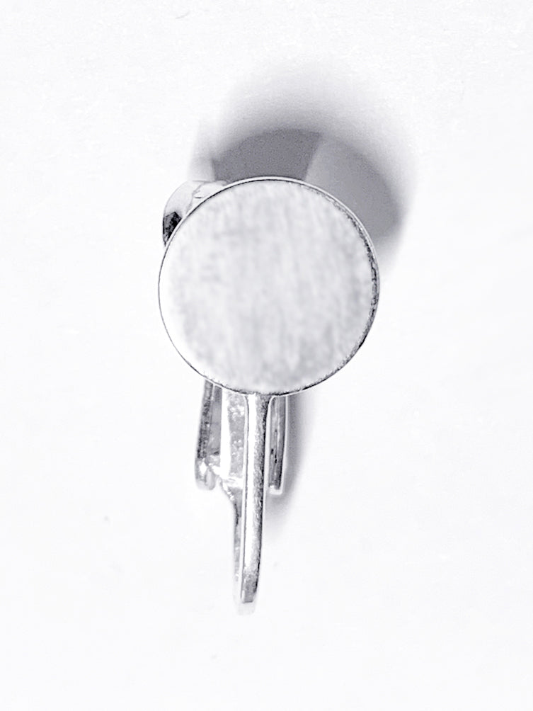1 Pair Sterling Silver Clip On Earrings, 16.7mm tall, .925 Sterling Silver Clip on Earring Pad Flat, Silver Ear Clips, Pack of 2 - SF985-8 - BeadPrism