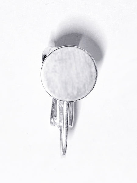 1 Pair Sterling Silver Clip On Earrings, 16.7mm tall, .925 Sterling Silver Clip on Earring Pad Flat, Silver Ear Clips, Pack of 2 - SF985-8 - BeadPrism