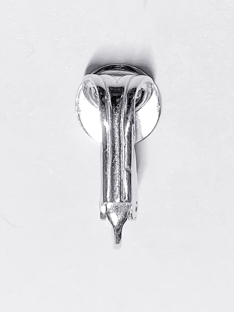 1 Pair Sterling Silver Clip On Earrings, 16.7mm tall, .925 Sterling Silver Clip on Earring Pad Flat, Silver Ear Clips, Pack of 2 - SF985-8 - BeadPrism