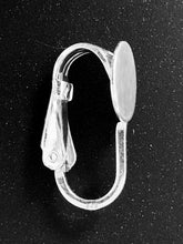 Load image into Gallery viewer, 1 Pair Sterling Silver Clip On Earrings, 16.7mm tall, .925 Sterling Silver Clip on Earring Pad Flat, Silver Ear Clips, Pack of 2 - SF985-8 - BeadPrism