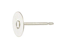 Load image into Gallery viewer, Wholesale Sterling Silver Post Earring With 6mm Flat Pin Pad, Choose Package Size - BeadPrism