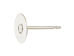 Wholesale Sterling Silver Post Earring With 6mm Flat Pin Pad, Choose Package Size - BeadPrism