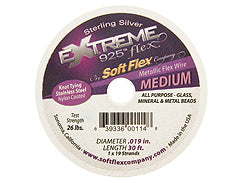 30 Feet - Extreme .925 Silver .019 MEDIUM 19 Strand Soft Flex Beading Wire - BeadPrism