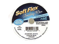 30 Feet - Soft Flex .014 inch FINE 21 Strand Wire  Clear (Satin Silver) - BeadPrism