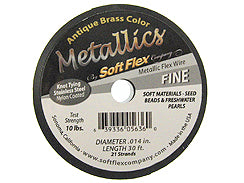 30 Feet - Soft Flex .014 inch FINE 21 Strand Wire  Antique Brass - BeadPrism