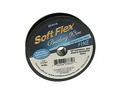 100 Feet - Soft Flex .014 inch FINE 21 Strand Wire  Black - BeadPrism