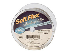 1000 Feet - Soft Flex .019 inch MEDIUM 49 Strand Wire  Clear (Satin Silver) - BeadPrism