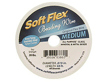 Load image into Gallery viewer, 30 Feet - Soft Flex .019 inch MEDIUM 49 Strand Wire  Clear (Satin Silver) - BeadPrism