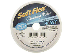100 Feet - Soft Flex .024 inch HEAVY 49 Strand Wire  Clear (Satin Silver) - BeadPrism