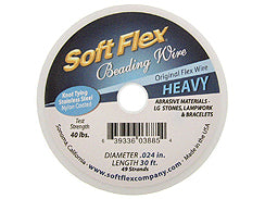30 Feet - Soft Flex .024 inch HEAVY 49 Strand Wire  Clear (Satin Silver) - BeadPrism
