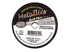 30 Feet - Soft Flex .024 inch HEAVY 49 Strand Wire  Antique Brass - BeadPrism