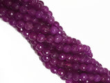 Fuchsia Jade Round Faceted 6mm Purple Gemstone Round Beads Bodacious Full Strand 15 Inch - SJA200