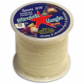 100 Meters - 0.5mm Round Stretch Magic Elastic Cord  CLEAR - BeadPrism