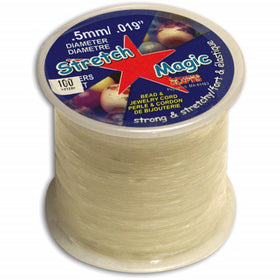 100 Meters - 0.5mm Round Stretch Magic Elastic Cord  CLEAR - BeadPrism