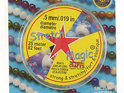 25 Meters - 0.5mm Round Stretch Magic Elastic Cord  CLEAR - BeadPrism