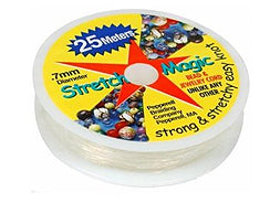 25 Meters - 0.7mm Round Stretch Magic Elastic Cord  CLEAR - BeadPrism