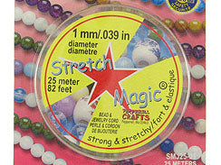 25 Meters - 1mm Round Stretch Magic Elastic Cord  CLEAR - BeadPrism