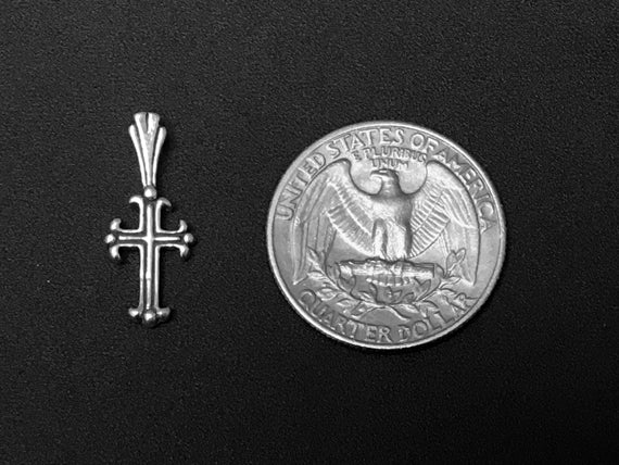 Cross Charm 22mm, Sterling Silver Charms, religious charms, christian charms, cross charms - SP105 - BeadPrism