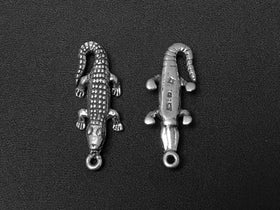 Gator Charm 27mm, Sterling Silver Charms, Crocodile charms, Alligator charms, Gator charms - SP107 - BeadPrism