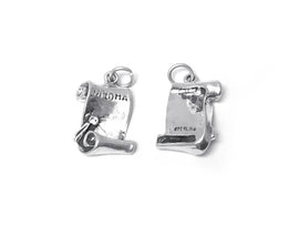 Unscrolled Diploma Charm 17.5mm, Sterling Silver Charms, Graduation Gift, Diploma charms - SP263 - BeadPrism