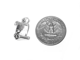 Unscrolled Diploma Charm 17.5mm, Sterling Silver Charms, Graduation Gift, Diploma charms - SP263 - BeadPrism