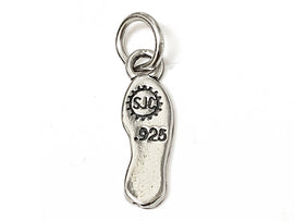 Marathon Print Shoe Charm Sterling Silver 18mm, Marathon Charm, Marathon Runner Shoe charm - SP340 - BeadPrism