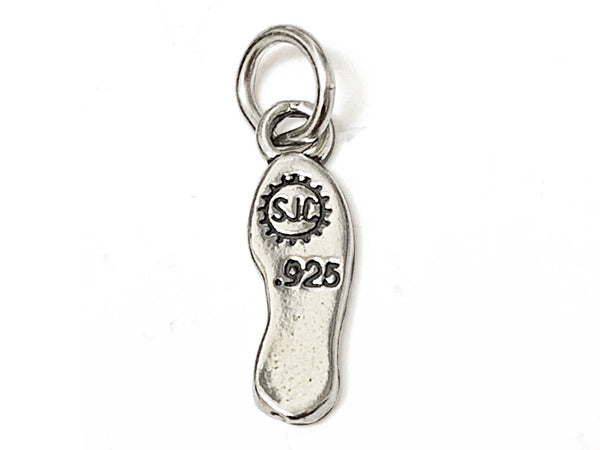 Marathon Print Shoe Charm Sterling Silver 18mm, Marathon Charm, Marathon Runner Shoe charm - SP340 - BeadPrism
