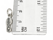 Load image into Gallery viewer, Marathon Print Shoe Charm Sterling Silver 18mm, Marathon Charm, Marathon Runner Shoe charm - SP340 - BeadPrism