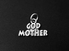 Load image into Gallery viewer, Mothers Day Necklace, Sterling Silver God Mother Charm with Rhodium Plated Sterling Silver 0.9mm Stamped 925 Italy Finish Box Chain Necklace