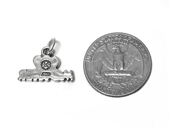 Mothers Day Necklace, Sterling Silver God Mother Charm with Rhodium Plated Sterling Silver 0.9mm Stamped 925 Italy Finish Box Chain Necklace