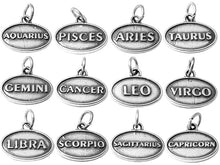 Load image into Gallery viewer, Zodiac Charms .925 Sterling Silver 14mm Horoscope Zodiac Signs Charms/Pendants - BeadPrism