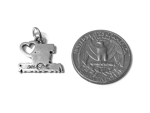 Mothers Day Necklace Sterling Silver We Love You Mother Charm with Rhodium Plated Sterling Silver 0.9mm Stamped 925 Italy Finished Box Chain