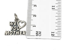 Load image into Gallery viewer, Mothers Day Necklace Sterling Silver We Love You Mother Charm with Rhodium Plated Sterling Silver 0.9mm Stamped 925 Italy Finished Box Chain