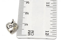 Load image into Gallery viewer, 1 Pair Sterling Silver LOVE Puff Heart Earrings 13mm .925 Sterling Silver 3D Heart Love Charms - SP757