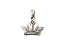 Load image into Gallery viewer, Sterling Silver Princess Crown Charm .925 Sterling Silver Tiara Pendant with Bail - SP766 - BeadPrism
