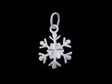 Load image into Gallery viewer, 1 Pair Sterling Silver Snowflake Earrings 10.5mm .925 Sterling Silver Snowflake Charms - SP933