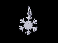 Load image into Gallery viewer, 1 Pair Sterling Silver Snowflake Earrings 10.5mm .925 Sterling Silver Snowflake Charms - SP933