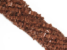 Goldstone chip bead strand, Stones measure approximately 3 X 5mm each - Spc16Gold - BeadPrism