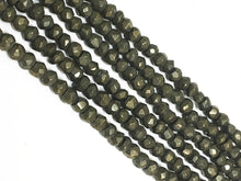 Load image into Gallery viewer, Natural Pyrite Round Faceted Beads 3.5mm 13.5" strand 100 beads approx. Jaipur Cut Strands - SPYR114 - BeadPrism