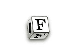 4.5mm Sterling Silver Letter Bead F