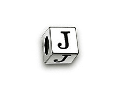 4.5mm Sterling Silver Letter Bead J