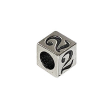Load image into Gallery viewer, 7mm Sterling Silver Number Bead or Block 2