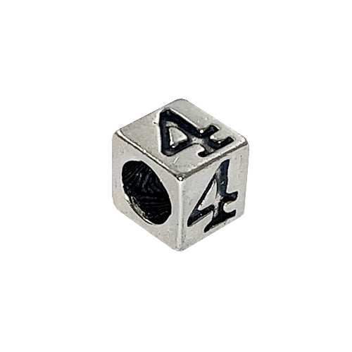 7mm Sterling Silver Number Bead or Block 4