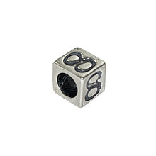 Load image into Gallery viewer, 7mm Sterling Silver Number Bead or Block 8